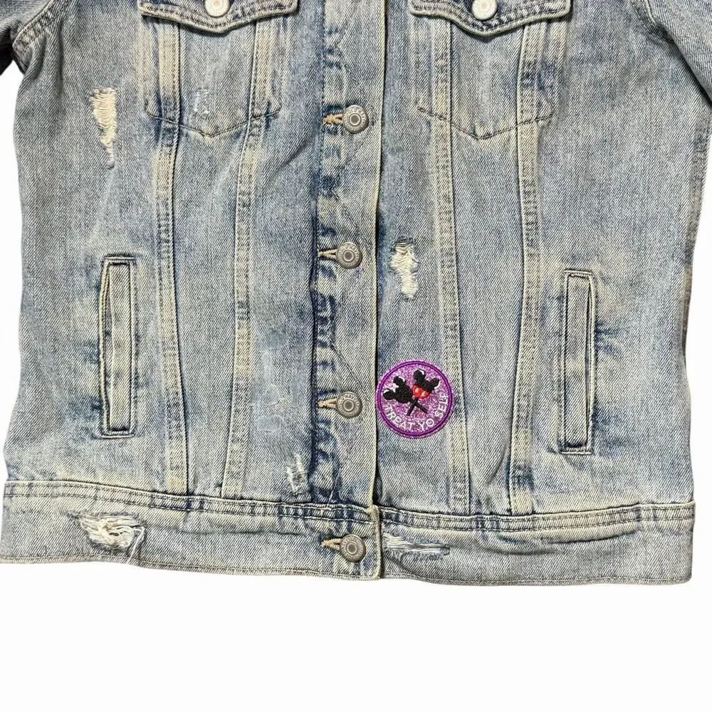 Disney Denim Patches Handmade Jean Jacket Old Navy Size S